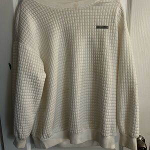 Crewneck sweater white ribbed